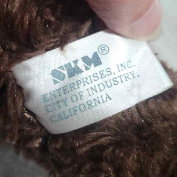 SKM Enterprises Bear W/ Pink Bow 18" Brown Furry Soft - Picture 8 of 10